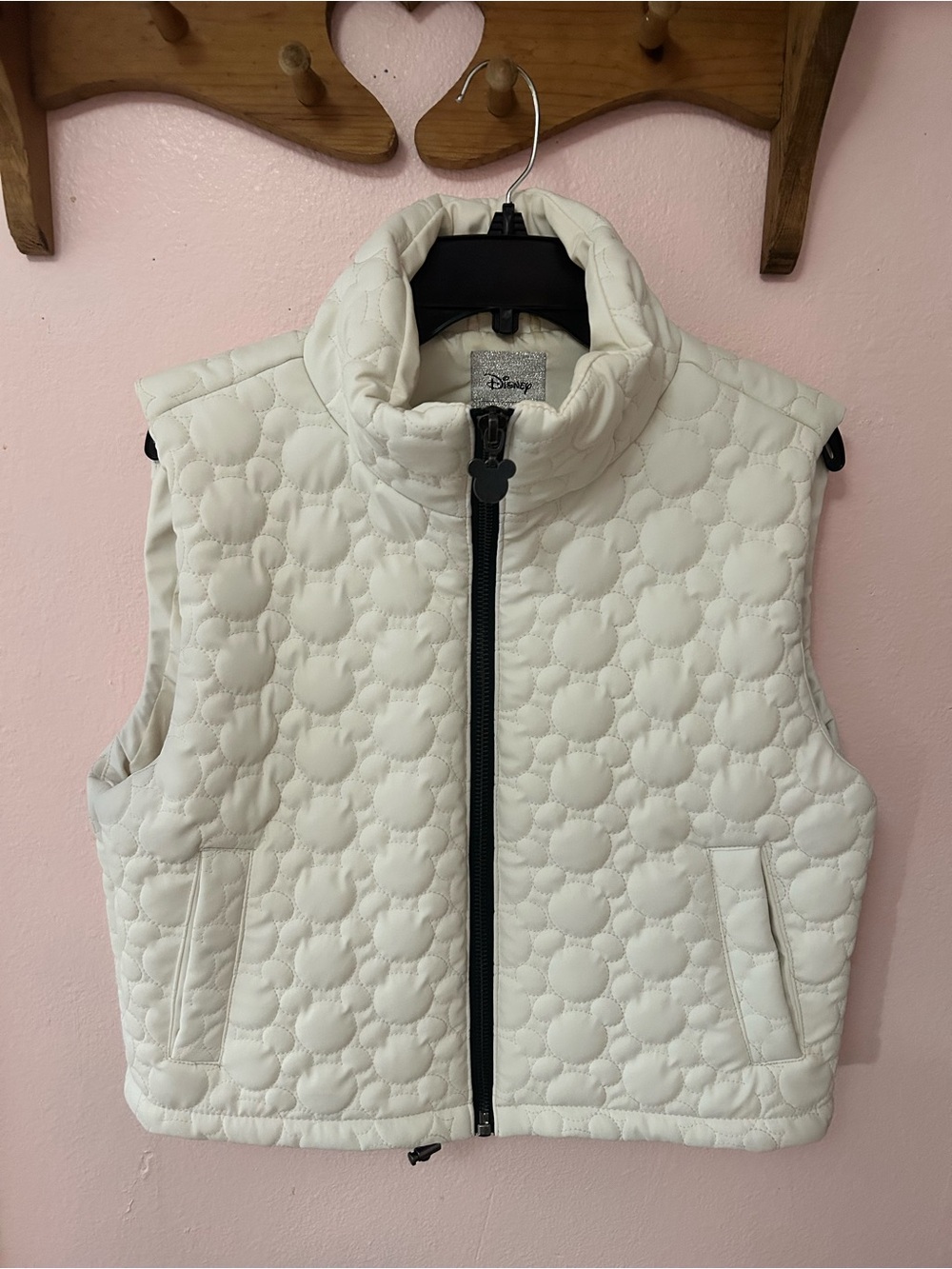 Faux Leather White Mickey Mouse Head Vest by Forever 21 Discontinued Disney